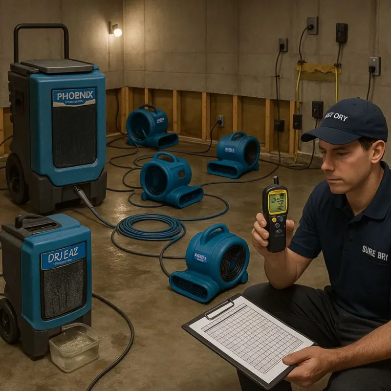 Structural Drying and Dehumidification process in Belknap County, NH